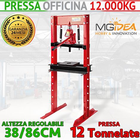 PRESSA BANCO PRESSATRICE IDRAULICA STRETTOIA OFFICINA 12T MORSA CUSCINETTO FORZA (1/4)