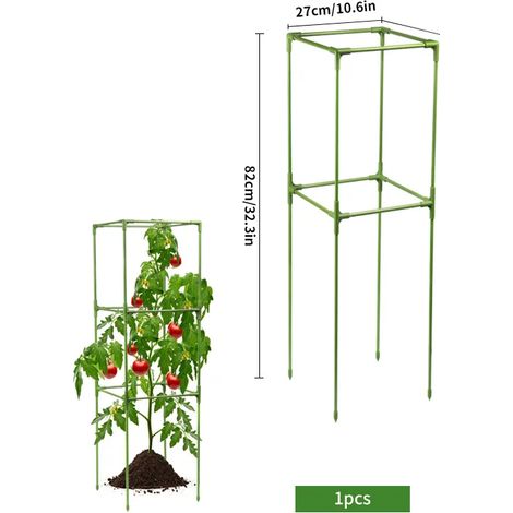 Support carré en fibre de verre (27 x 82) pour plantes grimpantes, concombres et tomates - Accessoire de jardinage (1/4)