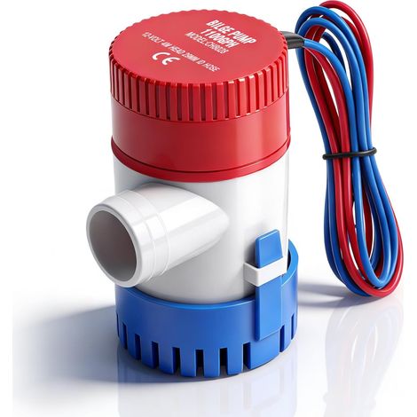 Bilge Pump 12V 1100GPH, Manual Bilge Pump 29mm Electric Submersible Pump for Marine Boat Yacht Outdoor Garden Water Drain Pump 4164L/h (1/5)