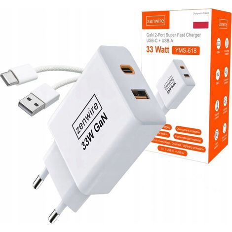 Cargador Gan 35W A+C EU PLUG YMS-618