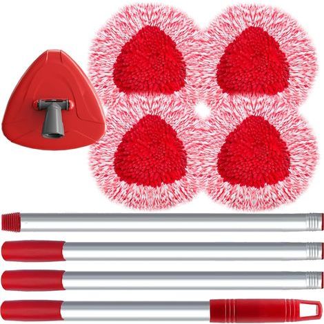4 Têtes de Serpillière Remplaçables pour Système Vileda Turbo, Recharge Mop Chenille Compatible avec Manche 76-148 cm et 1 Base – Nettoyage Multi-Surfaces pour Sols, Voitures, Camping-Cars (1/5)