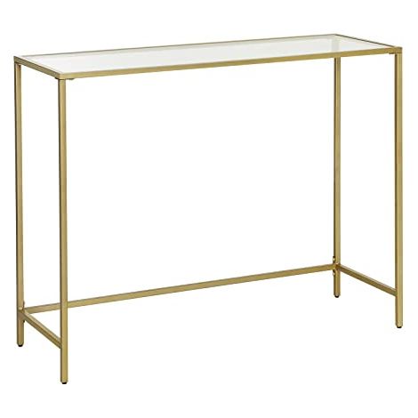 Table console moderne en verre avec structure en métal (1/5)