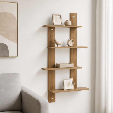 vidaXL Étagère Murale Chêne artisanal 61 x 13,5 x 105 cm (1/5)
