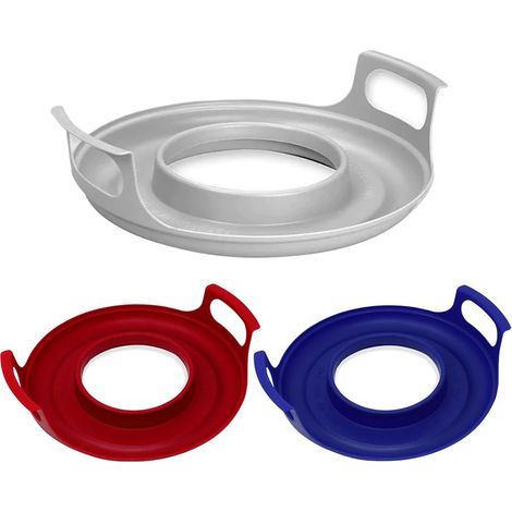 Soporte apto para microondas, asas antiescaldaduras, bandeja con borde elevado, para cuencos y platos, cocina (1/5)