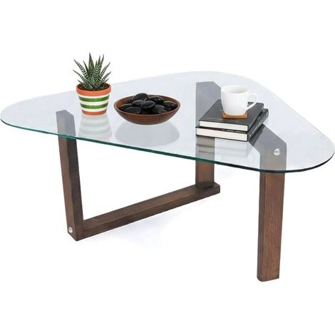 Dmora - Wohnzimmertisch Astoria, Niedriger Wohnzimmertisch, Kaffeeregal, Couchtisch für Sofa, 96x81h41 cm, Nussbaum, mit verstärkter Verpackung