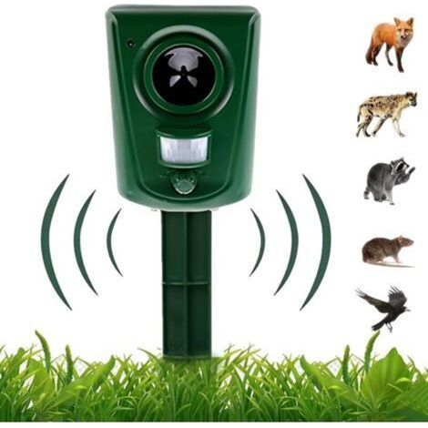 Répulsif à ultrasons pour chats – Fonctionne sur piles – Étanche – Détecteur de mouvement pour une utilisation extérieure, convient pour le jardin, la cour, les champs, la ferme, les chiens, les oisea