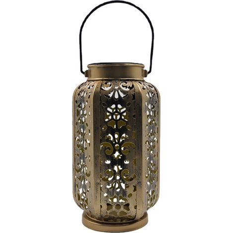 1 pièces LED Lampes solaires Lanterne Creuse métallique Suspendue lumière extérieure Jardin pelouse Lampes Yard Art (1/5)