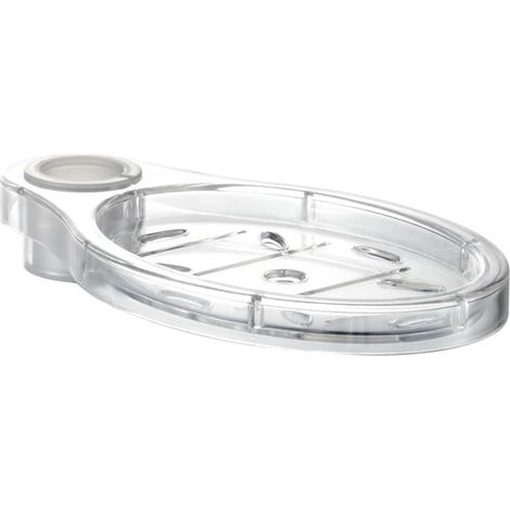 Lntyq Porte-Savon Barre de Levage Porte-Savon Plateau de Rangement de Savon réglable en Plastique Transparent Support de Rangement pour Douche de Bain Support boîte à Savon Utilisation Pratique