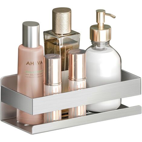 Étagère de douche sans perçage, étagère de douche en acier inoxydable, organisateur d'étagère de salle de bain, argent, 23099.579.3mm (1/5)
