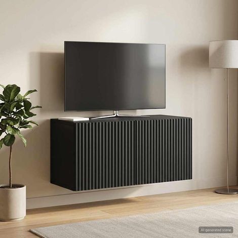 Wandmontierter TV-Schrank Schwarz 59,5 x 31 x 30 cm (1/5)