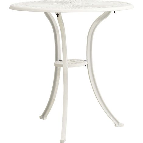vidaXL Tavolo da Giardino Bianco 62x62x65 cm in Alluminio