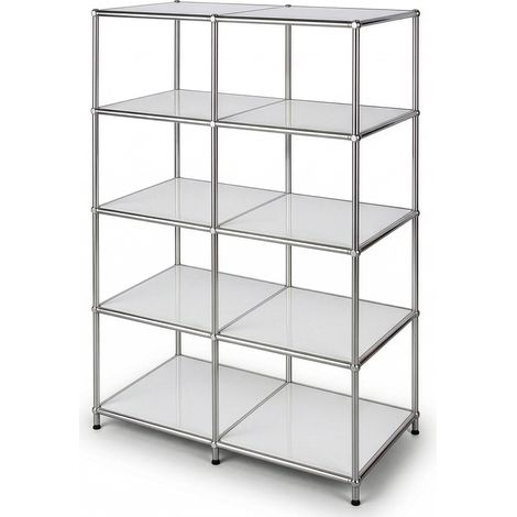 Metallregal Concept Epure MK-015 Offenes Standregal mit 5 Ablagen Weiß