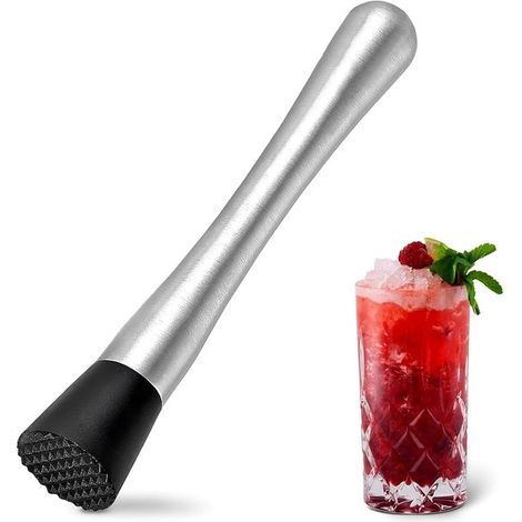 Set de pilon à cocktail professionnel 8 pouces en acier inoxydable, accessoire de barman et préparation de cocktails, pour bar et maison (1/5)