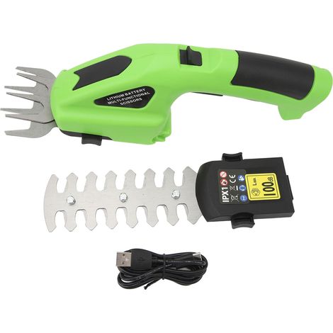 Taille-haie sans fil 7,2V 2,0Ah, cisaille à arbustes électrique portative, coupe-herbe à main rechargeable USB, sécateur de jardinage (1/5)