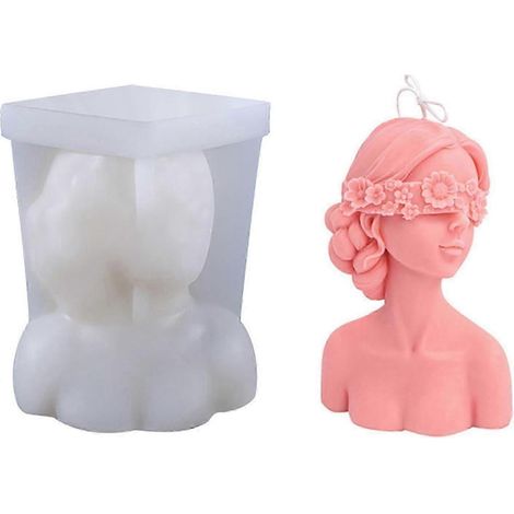 Moule à bougie en silicone 3D en forme de femme, moule réutilisable pour la fabrication de bougies, savons et parfums. (1/5)