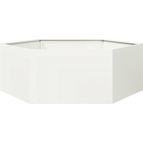 Maison Exclusive - Jardinière blanc hexagone 138x120x45 cm acier
