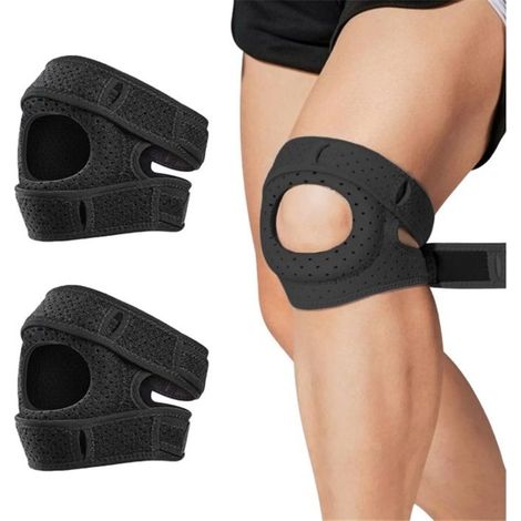 Sofela Orthopädische Kniebandage, Deedlite Orthopädische Kniebandage für die Kniescheibe, Verstellbare orthopädische Kniebandage für die Kniescheibe, Für Läufer, Schwarz – 2 Stück (1/5)
