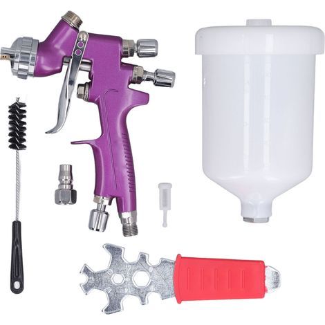 Pistolet de pulvérisation automobile, buse de 1.3mm, Pot de 500ml, 2 boutons de réglage, pulvérisateur de peinture à haute atomisation pour meubles de voiture, bateau (1/5)