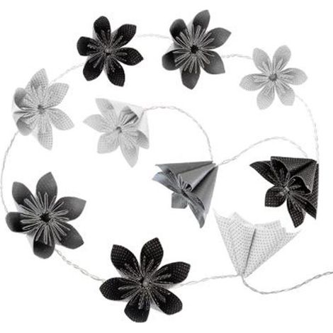 Guirlande LED à Piles "10 Fleurs" 23cm Noir