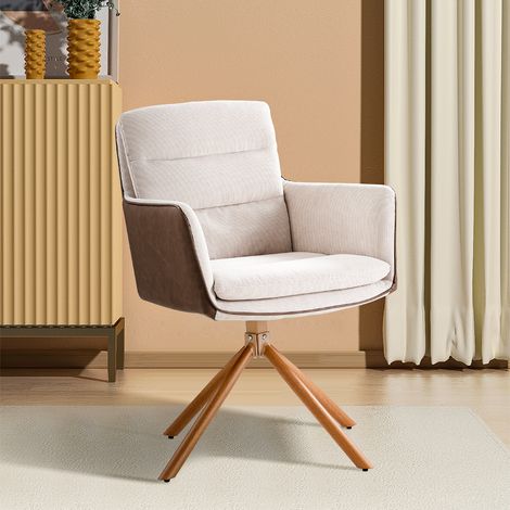 Modern Office Chair Accent Chair with Wooden Base (1/5)