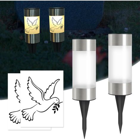 Lot de 2 Lanternes Funéraires Solaires - PVC - IP65 Étanche - Capteur Crépusculaire - Pour Tombes et Jardins - 23,4cm (1/5)