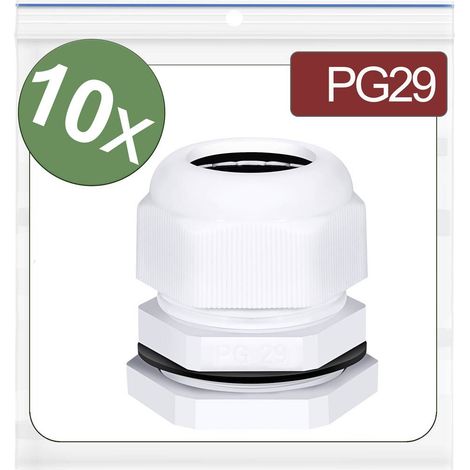 Quadrios 24CA412 Pressacavo filettato PG29 Poliammide Bianco 10 pz.