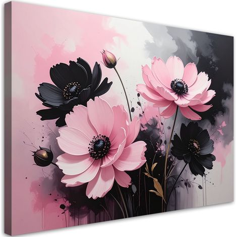 Cuadro sobre Lienzo Flores rosas en una romántica composición vintage 120x80