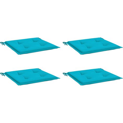 vidaXL Coussins de chaise de jardin lot de 4 turquoise 50x50x4cm tissu (1/5)
