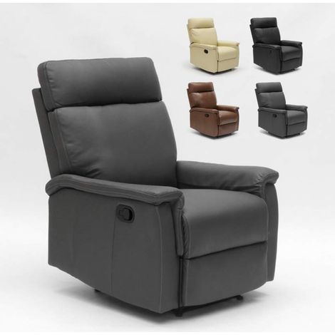 Le Roi Du Relax – Fauteuil relax inclinable similicuir haute qualité – Dossier inclinable et repose-pieds – Design moderne – Capacité 150 kg (1/5)