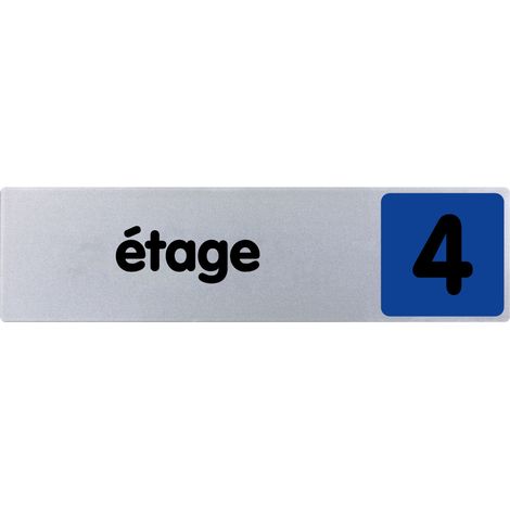 Plaque de porte 4eme étage - couleur 170x45mm - 4033013
