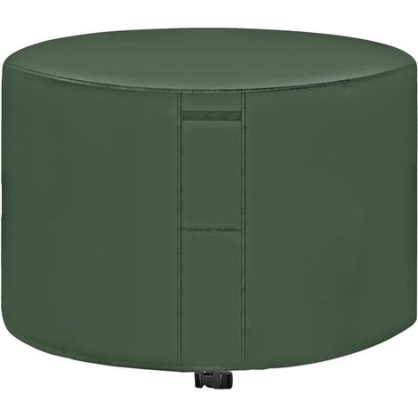 Housse de table ronde extérieure, protection imperméable pour table et chaises de jardin rondes, résistante aux intempéries, vert, 180x90 cm, ensemble complet. (1/5)