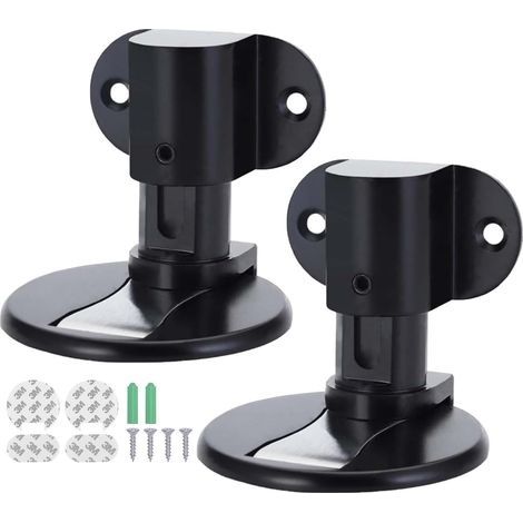 2 Pièces Butee de Porte Magnetique en Métal, Butée de Porte Magnétique Invisible Solide avec Adhésif et Vis, Butee de Porte, Arret de Porte, Stop Porte Bloc Porte pour Bureau Maison (Noir) (1/5)