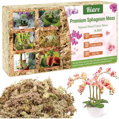 150 g Sphagnum for Compressed Natural Plant Sphagnum for Orchids for Pot - for Growing Plants at Home, Fairy Gardens (150 g) (1/5)