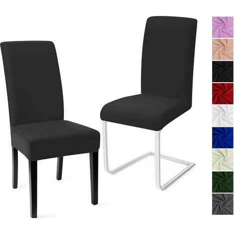 Stuhlhussen 2er Set, Stretch Spannbezüge für Esszimmerstühle, Dunkelgrau (1/5)