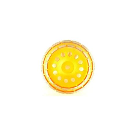 Disque Diamant, Diamant à Meuler Béton 230 x 22,2 mm Double Rangée, Meule Diamantée Universelle pour Poncer Béton, Pierre, Granit Chape, Maçonnerie, Usage Universel(Jaune) (1/5)
