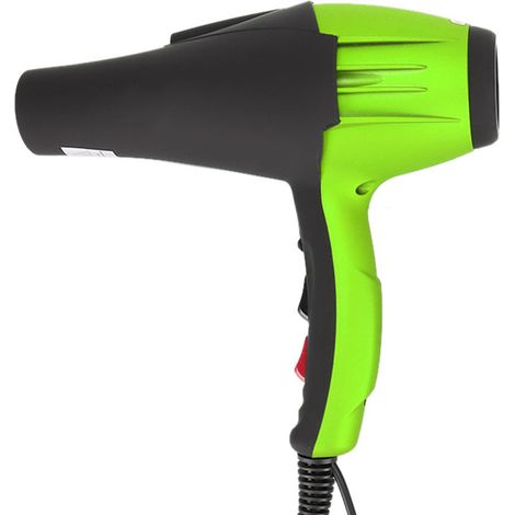 Sèche-cheveux professionnel haute puissance 2400 W, idéal pour une utilisation à domicile, en salon de coiffure et en barbier. Prise européenne standard, 220 V, noir et vert. (1/5)
