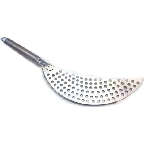 Filtre à fondue, marmite en acier inoxydable robuste avec poignée, en forme de croissant, filtre à disque résistant, bonde multifonction, bonde à résistance (type poignée)