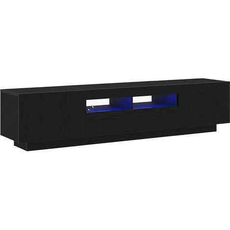 Meuble TV 2 pcs,Banc TV,Armoire TV Noir 180 x 35 x 40 cm Bois d'ingénierie CFW381724 (1/4)