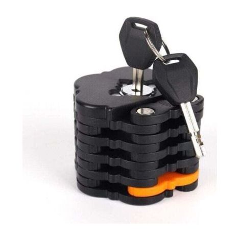 Antivol Velo Antivol Pliable pour Vélo, Haut Niveau de Sécurité, 83cm, Avec Support et 2 Clés, Serrure E Scooter pour Electrique Moto Bicycle Vélo Montagn, VTT, Vélo de Route, BMX/VTT (Noir)