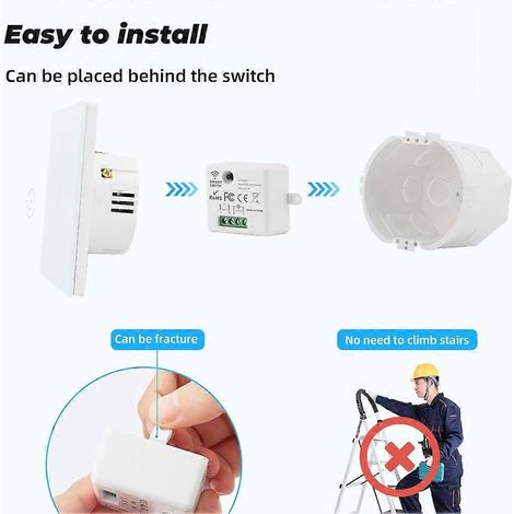 Interrupteur tactile intelligent pour maison connectée, commande à distance 433 MHz, panneau mural, récepteur, éclairage LED, interrupteur simple (1/5)