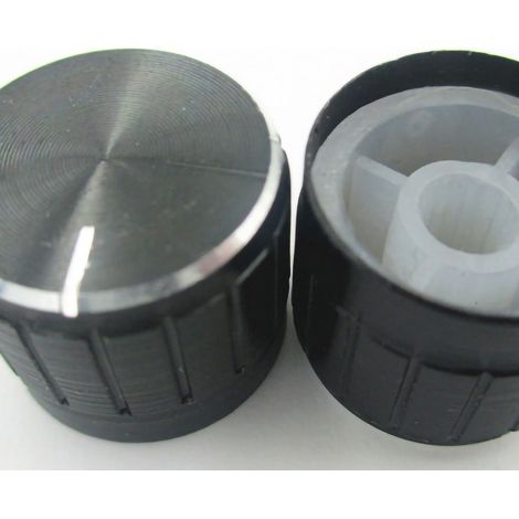 Bouton de potentiomètre en alliage d'aluminium, noir, pour lampe sur pied. (1/5)