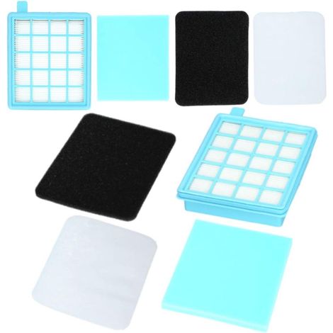 Lot de 2 filtres HEPA compatibles avec les aspirateurs Philips PowerPro Compact et Active - Remplacement FC8058/01 - Pour modèles tels que FC8470, FC8630, FC9320 et FC9530 - Lot de 4 filtres