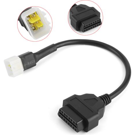 Adaptateur Diagnostic 6 Broches vers OBD2 16 Broches, Câble de Détection de Panne Moto, Connecteur de Recherche de Défauts, Compatible Sinnis (1/3)
