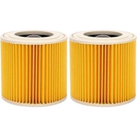 Paquete de 2 filtros de cartucho para Kärcher WD3 Premium, WD2, WD3, WD3P, MV2, MV3 - Filtro WD3 - Filtro de repuesto para aspiradora Kärcher 6.414-552.0/64145520 (1/4)