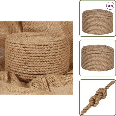 Corde de jute 25 m de long 12 mm d'épaisseur - Corde De Jute - Corde En Jute - Ficelle De Jute - Cordon Artisanal - Décoration Murale (1/5)