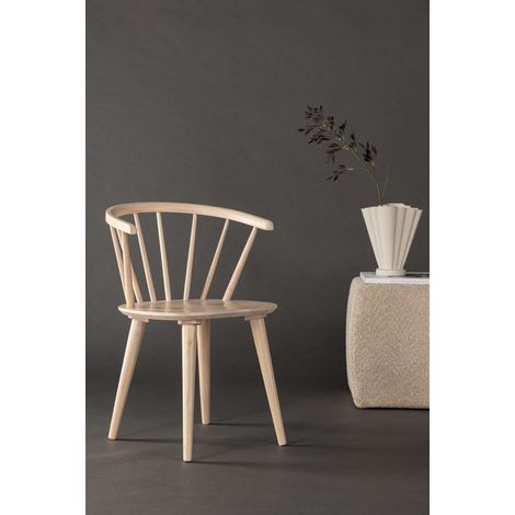 Bobby chaise de salle à manger avec accoudoirs bois whitewash (1/4)