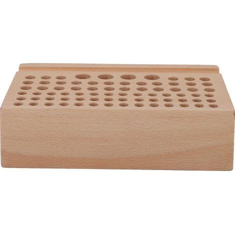 Werkzeughalter aus Holz für Lederbearbeitungswerkzeuge, 76 Löcher, robustes Buchenholz, verschiedene Größen, multifunktionaler Locherhalter (1/5)