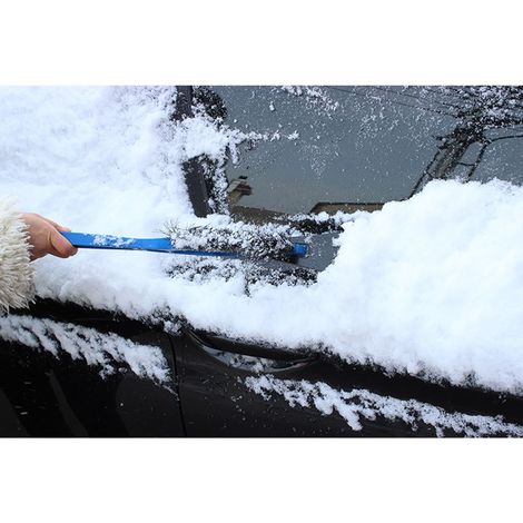 2-in-1-Schneebürste mit Abzieher und Eiskratzer, Frostschutzschaumgriff, Scheibenenteiser für Pkw, Lkw, SUV, MPV, Schneeräumwerkzeug (1/5)