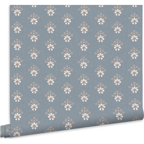 Laura Ashley Vliestapete Semington Floral Geo  Newport Blue 10mx52cm (1/5)
