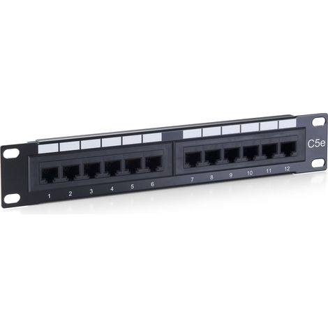 Equip Patchpanel 12x RJ45 Cat5e 10` UTP 1HE ISDN schwarz